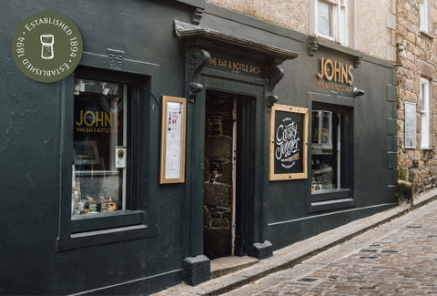 Johns Wines front of shop St Ives